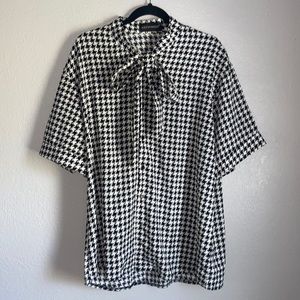 Houndstooth Dress Shirt with Bow